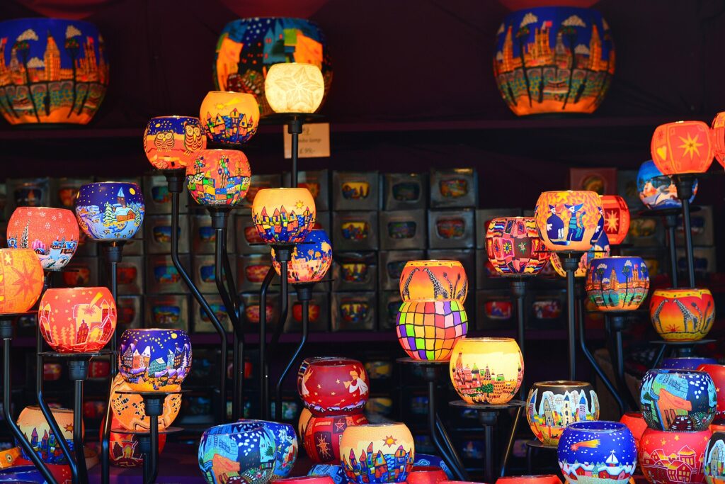 Festive lamps in Hyde Park