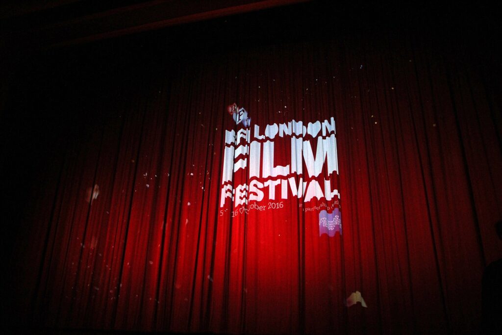 The BFI London Film Festival logo before a screening